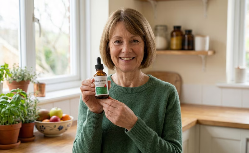 A person showing the product